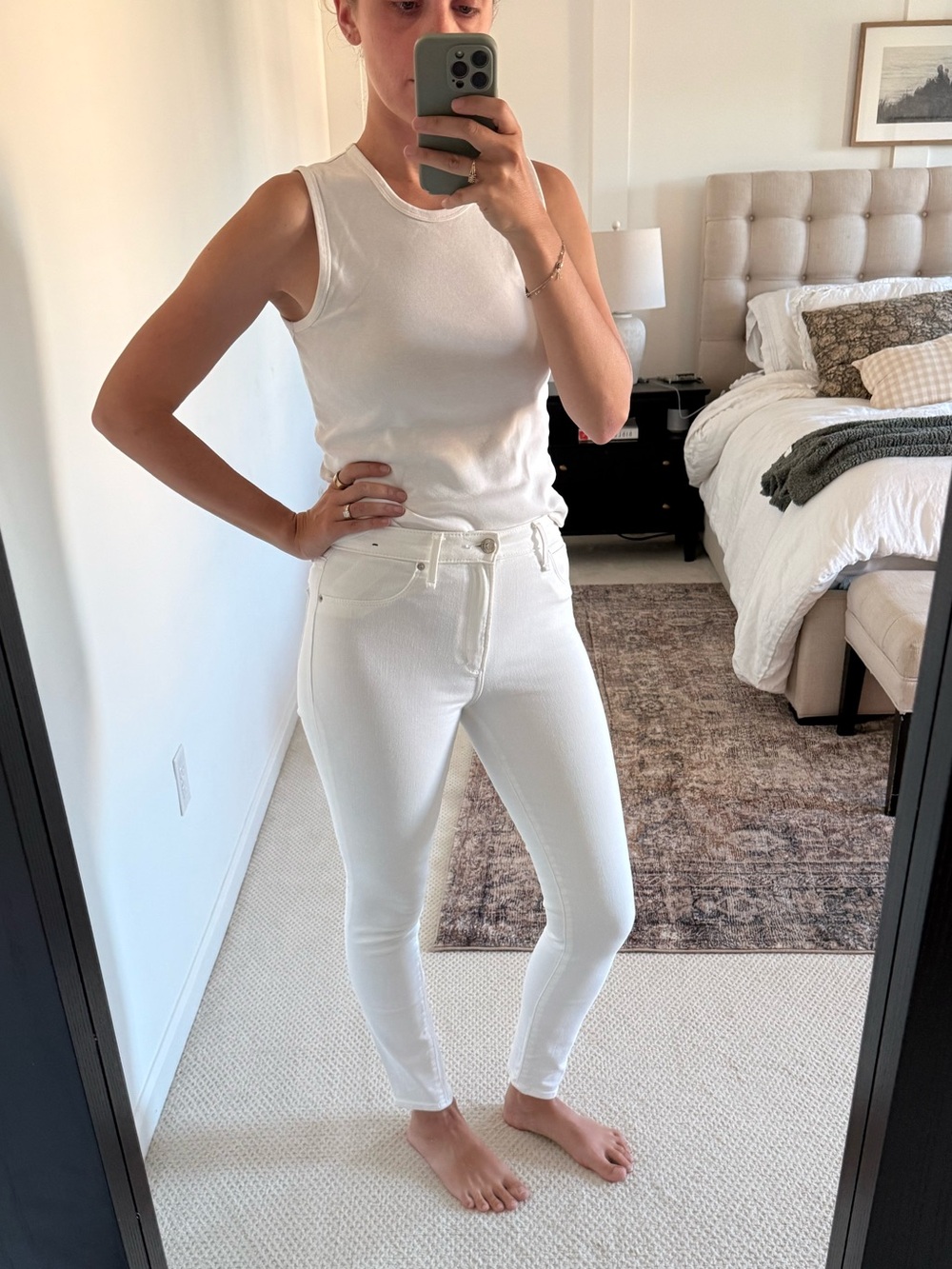 Abercrombie Simone High-Rise Super Skinny - Crisp White Legging like Jeans